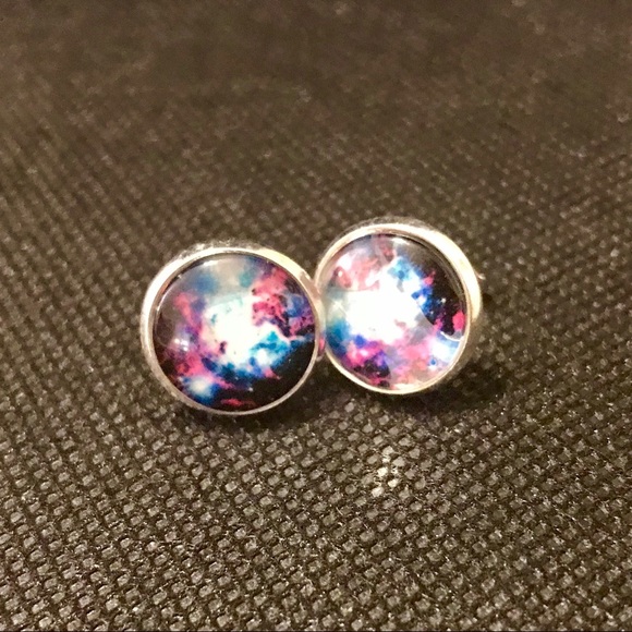 NWT Vibrant Galaxy Circle Earrings - Picture 3 of 8